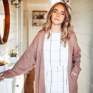 Piper and Scoot The Grid Dress in white